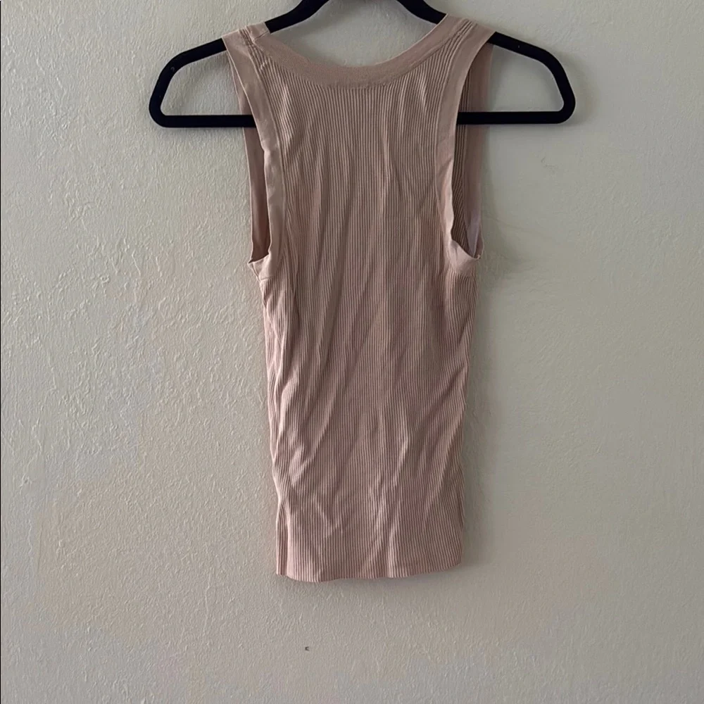 Zara Tan Ribbed Fitted Tank Top - Picture 2 of 3